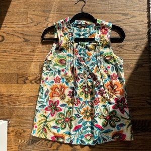 Floral Cotton/Silk Tank Blouse